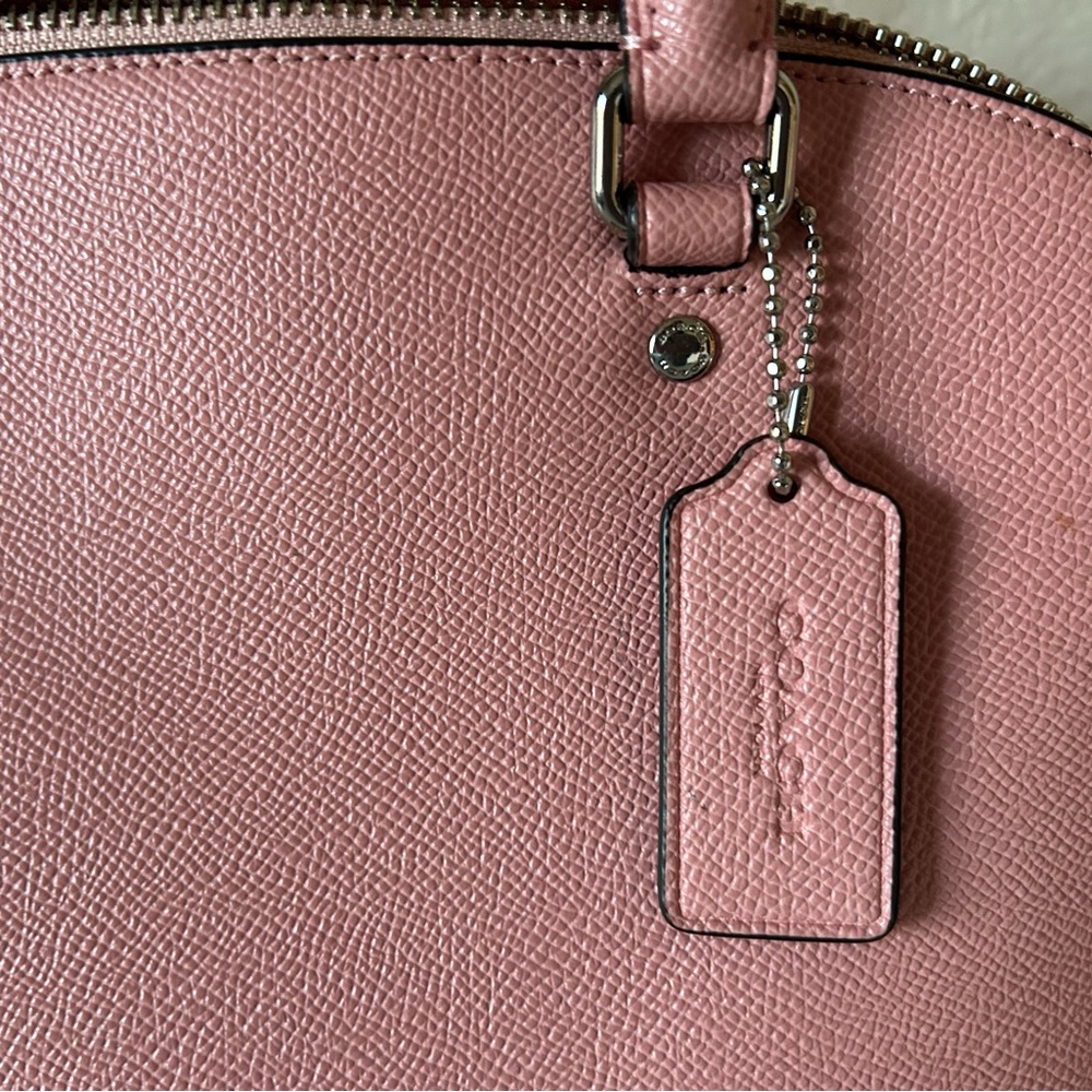 Coach Pink Leather Dome Satchel with Removable Strap and Top Handles - Picture 3 of 9